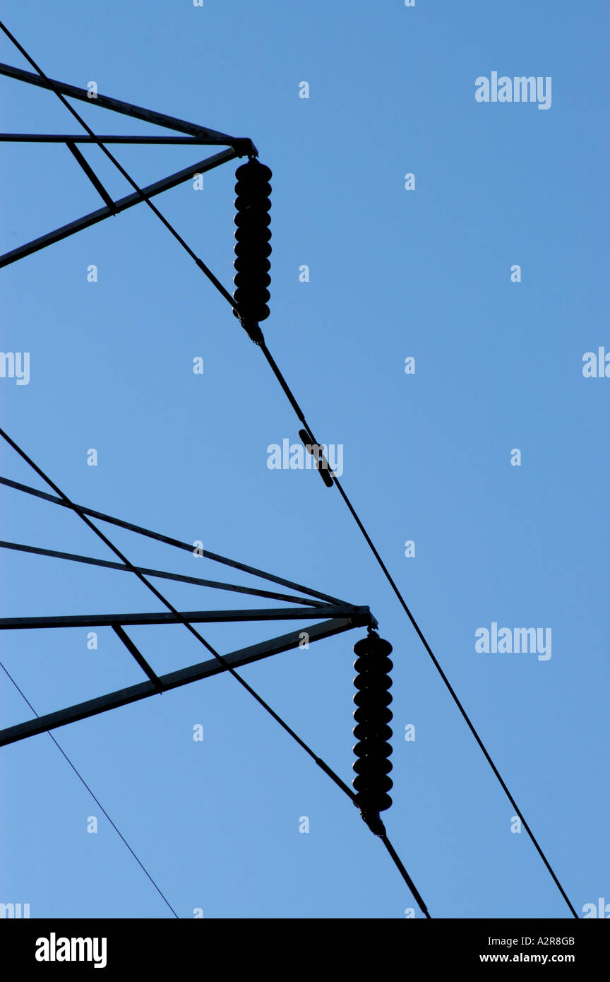 high voltage wires carry power from the source to the end user from