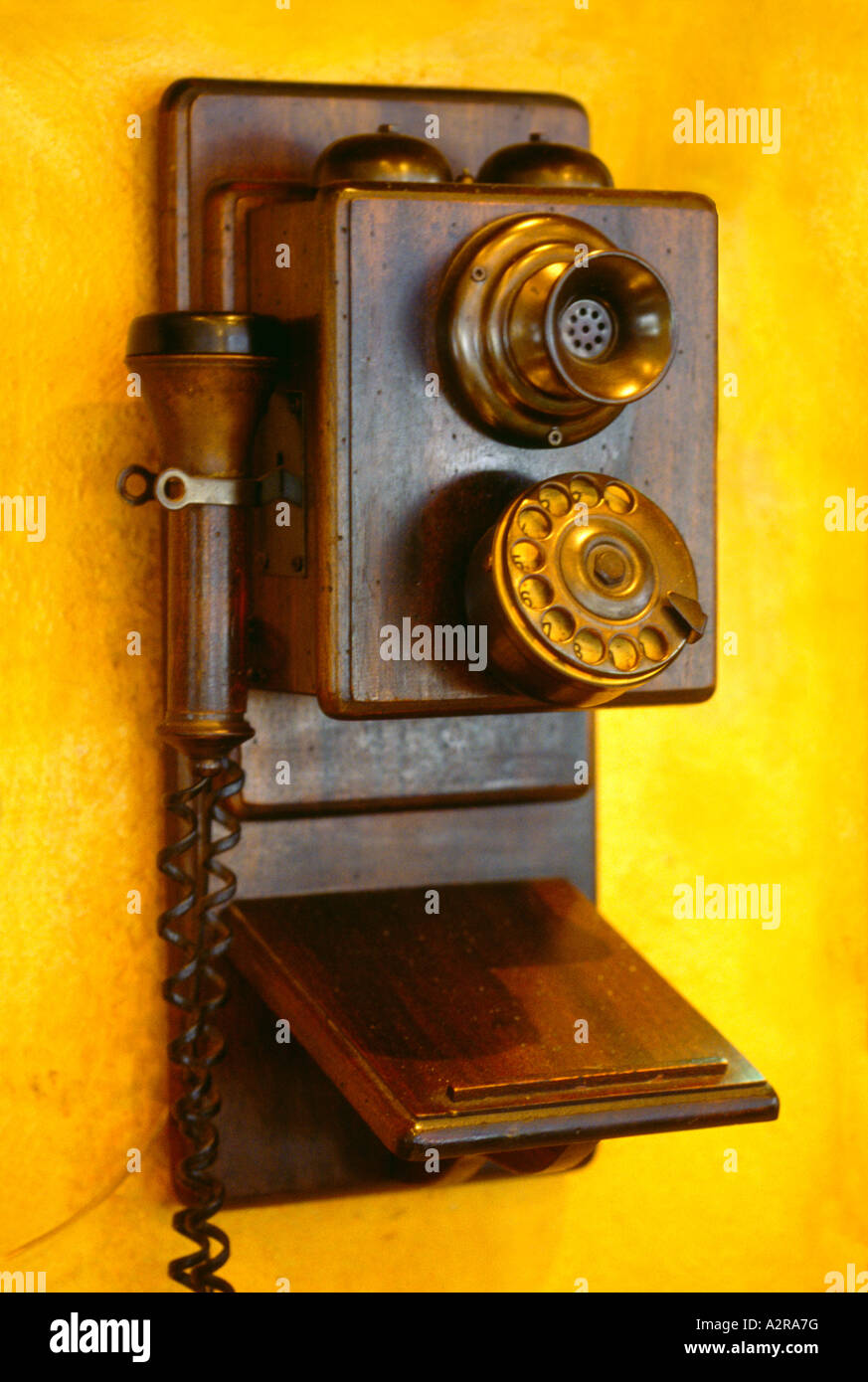 old-style-wall-mounted-telephone-stock-photo-alamy