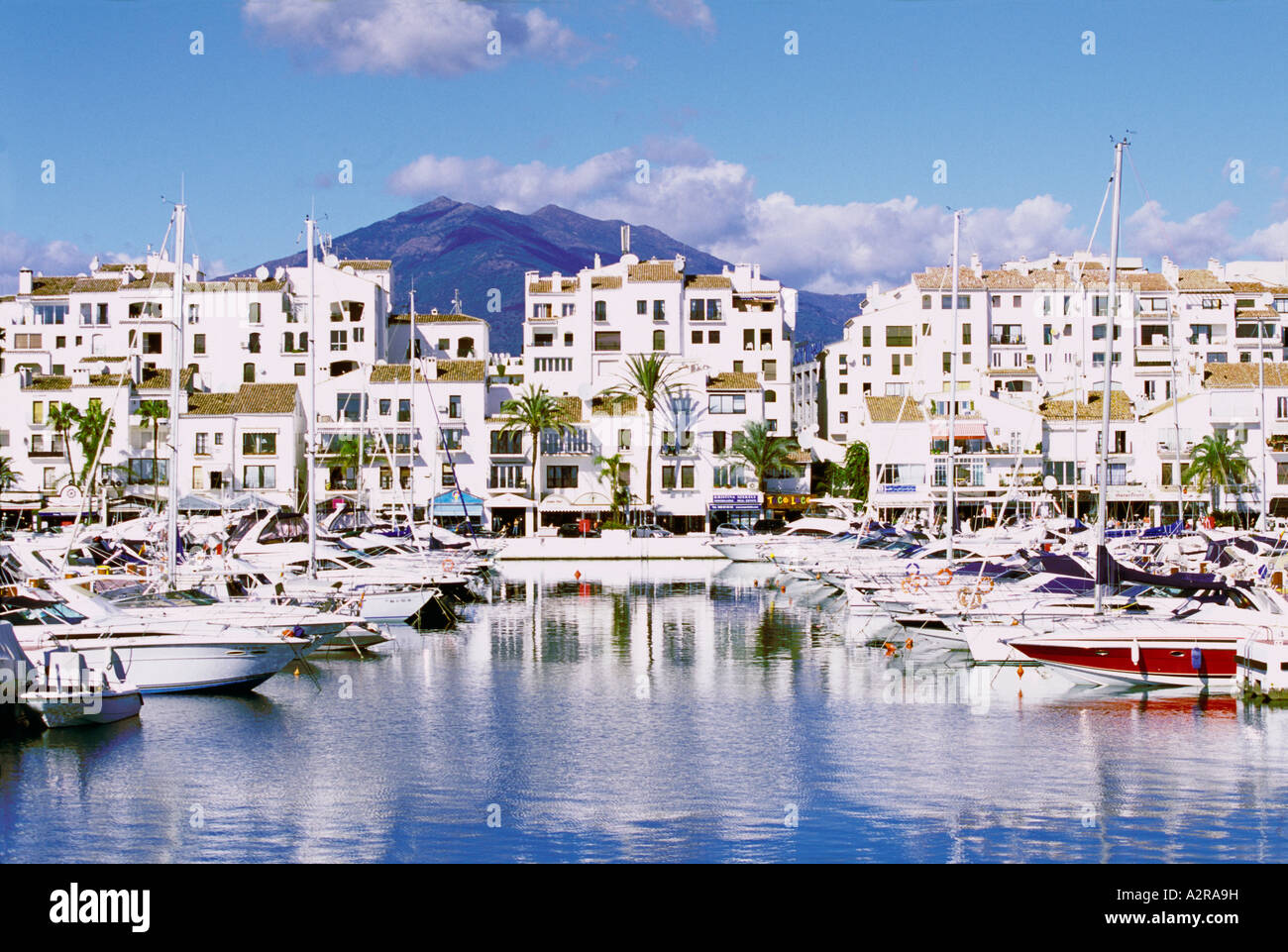 The marina and town at Puerto Banus Costa del Sol Spain Stock Photo - Alamy