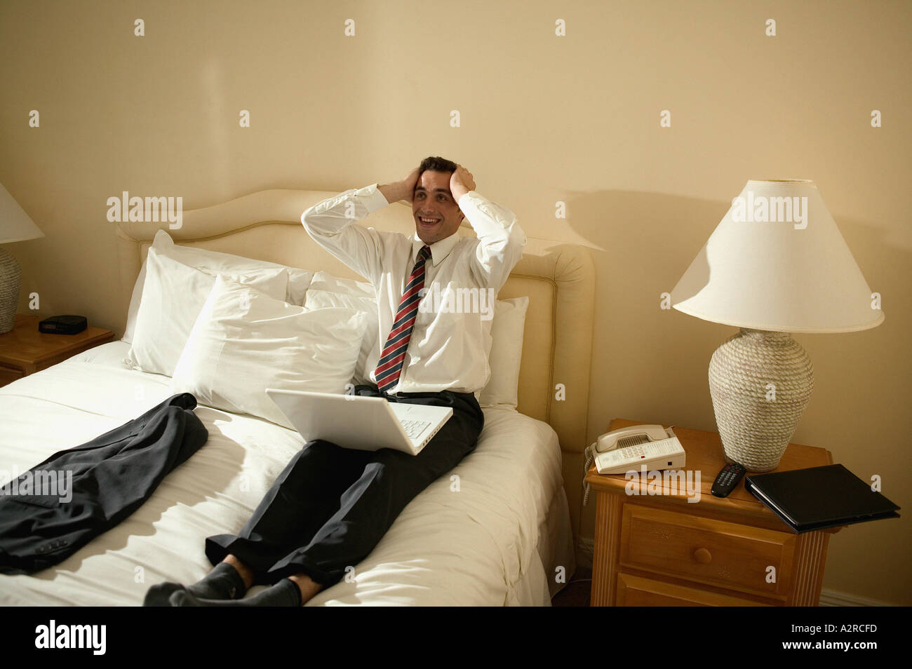 Man with lampshade on head hires stock photography and images Alamy