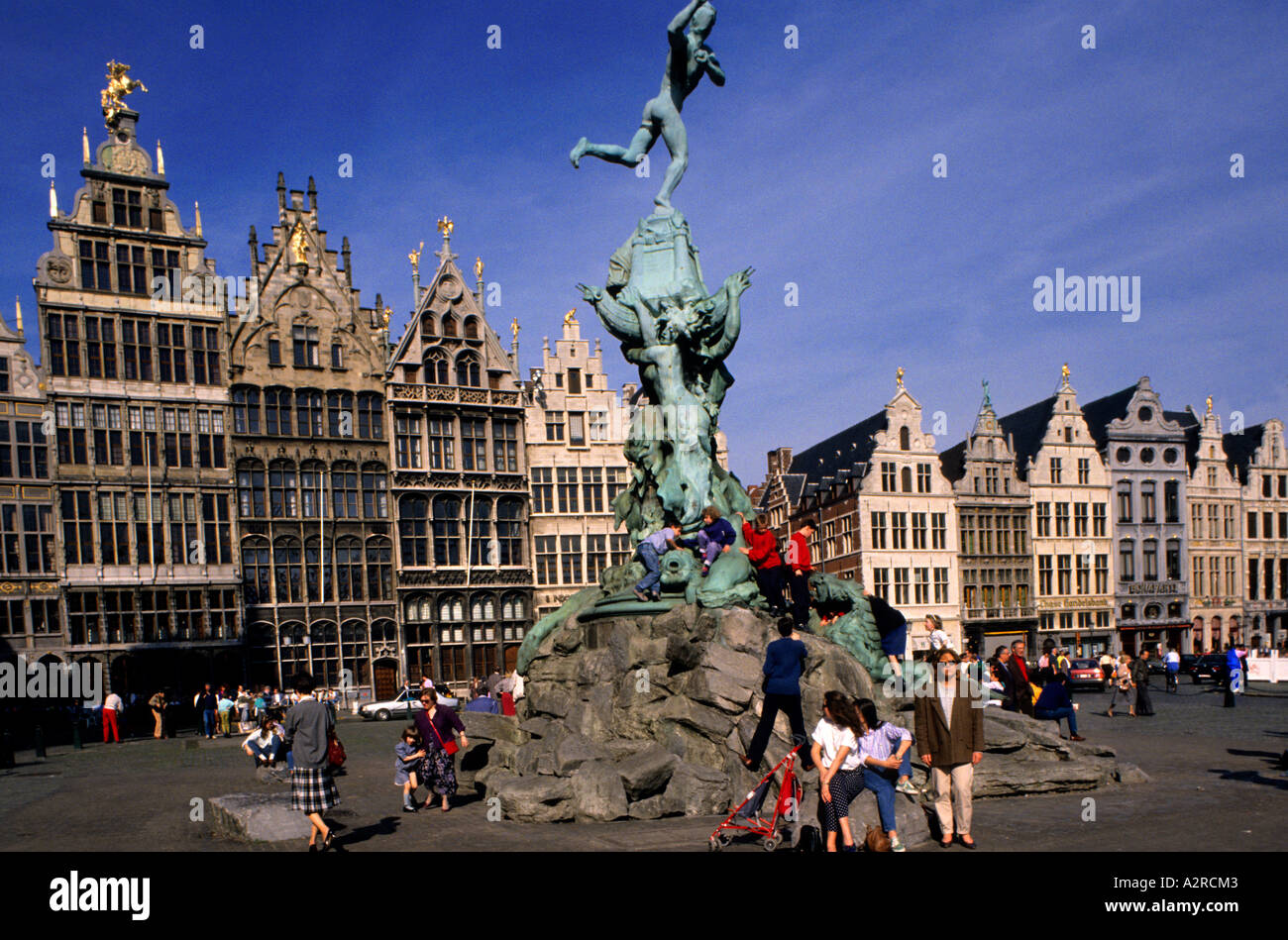 The Brabo Big Market town city  hall Antwerp Belgium Belgian town Stock Photo