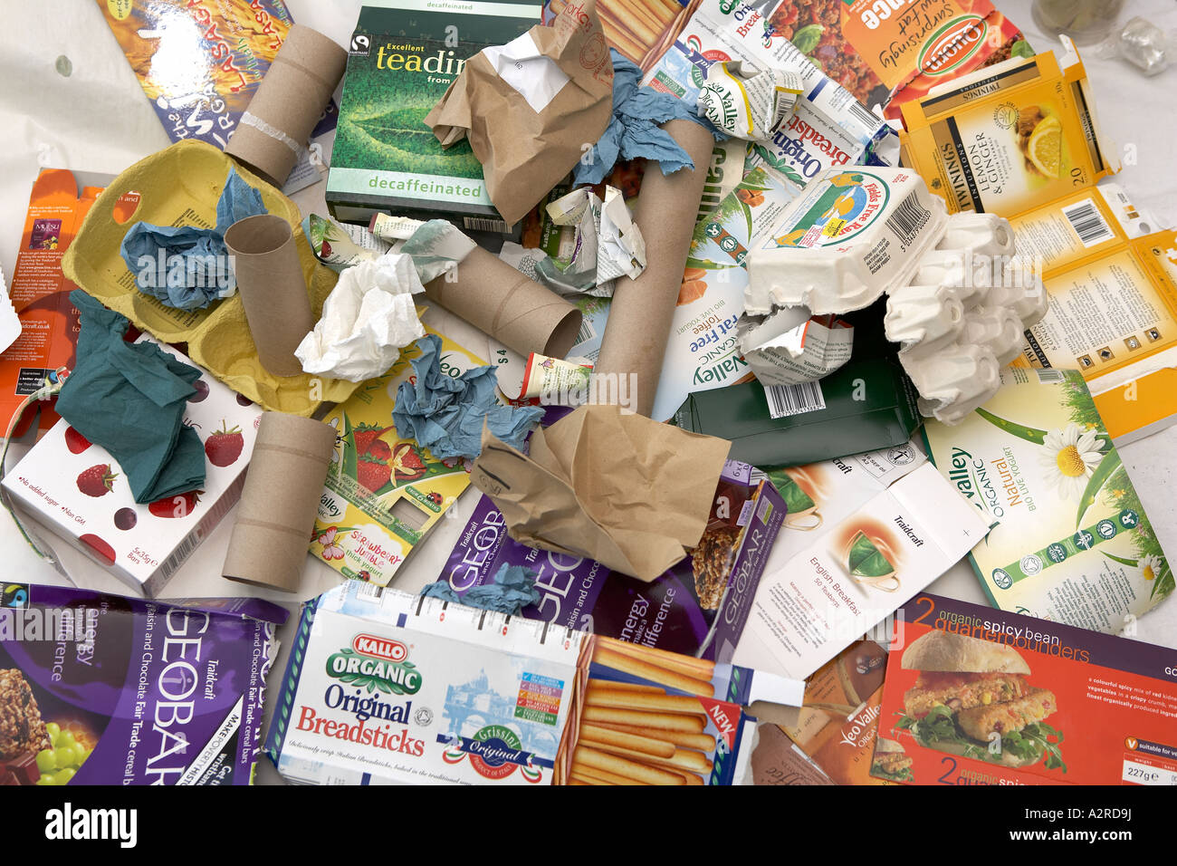 Waste cardboard Ideal high fibre materials for composting Stock Photo