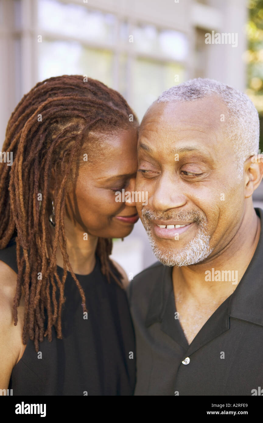 Portrait of middle aged man and woman Stock Photo
