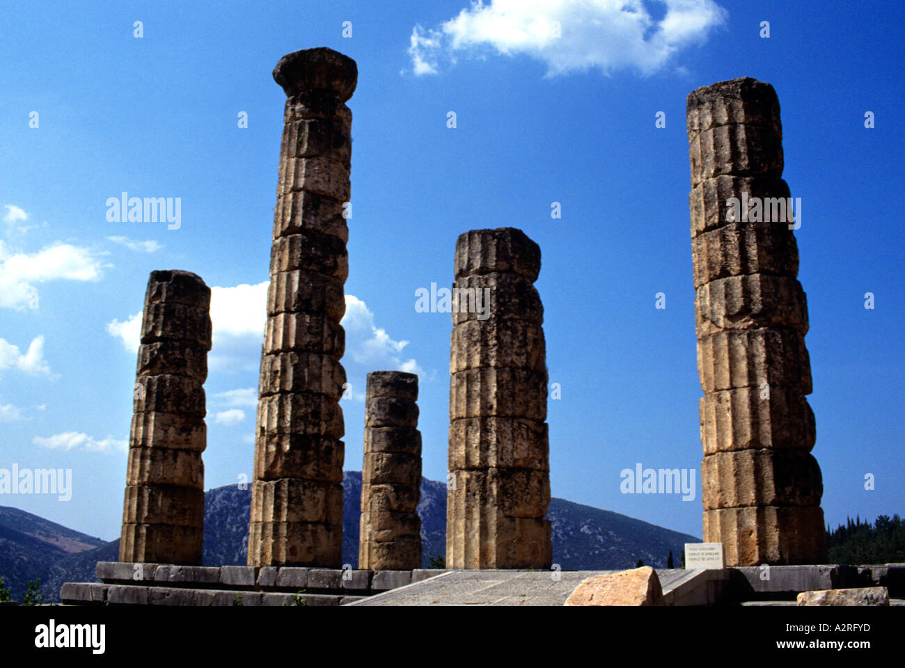 Temple of Apollo Delphi Central Greece Stock Photo