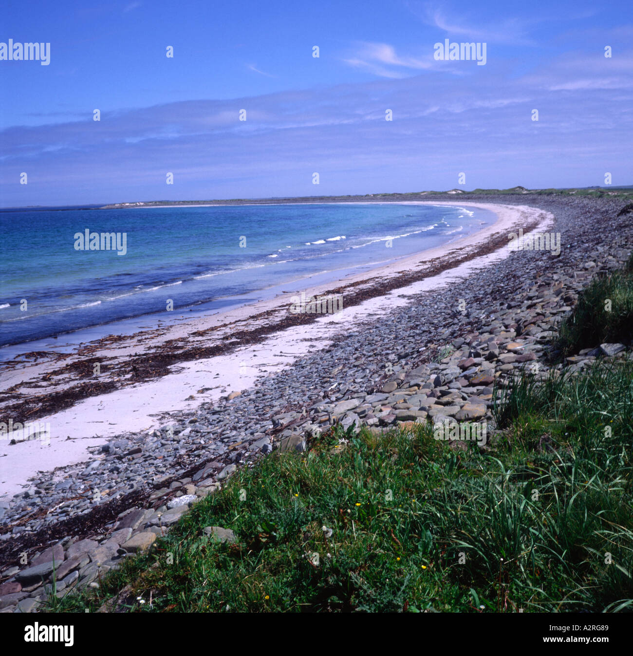 Quiet beach on the island of Sanday, Orkney islands. Scotland, UK Stock Photo