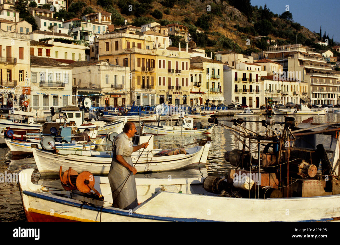 Gythion Port Harbor Gythion Peloponnese Greece fish boat Stock Photo - Alamy