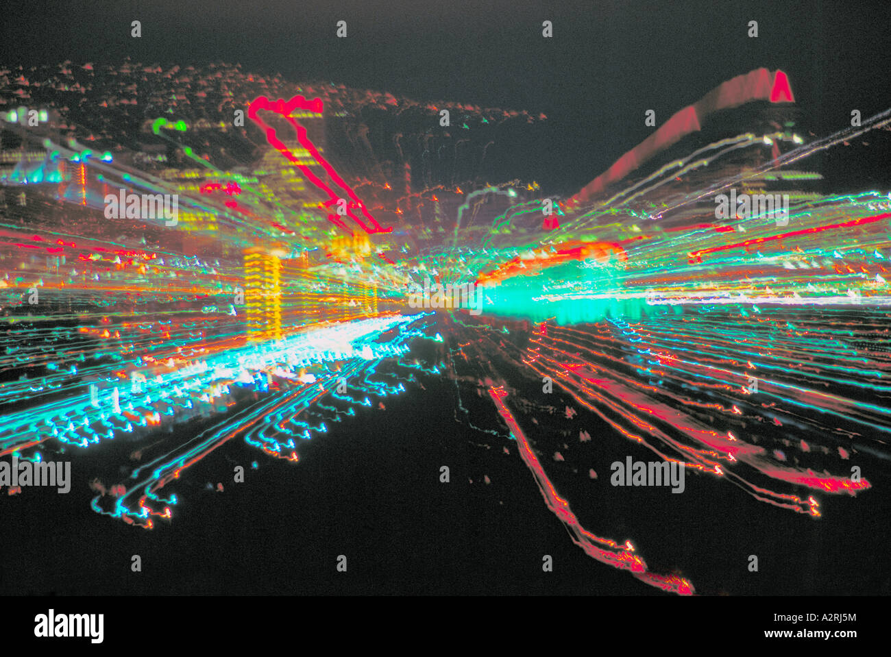 Motion Blur, Blurred Frenzy Chaos Abstract, Chaotic Out of Focus Streaking Movement, Creative Concept Stock Photo