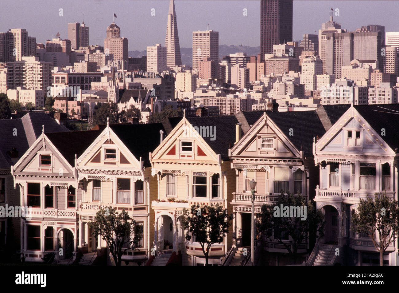 row of houses, san francisco, california, usa Stock Photo