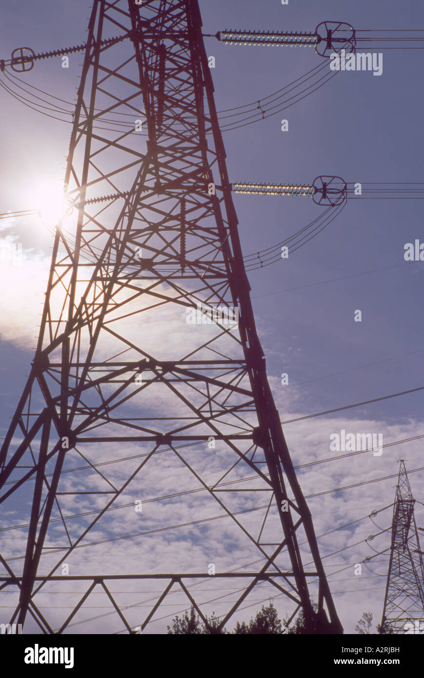 Hydro Electric Power Lines at the WAC Dam on the Peace River in