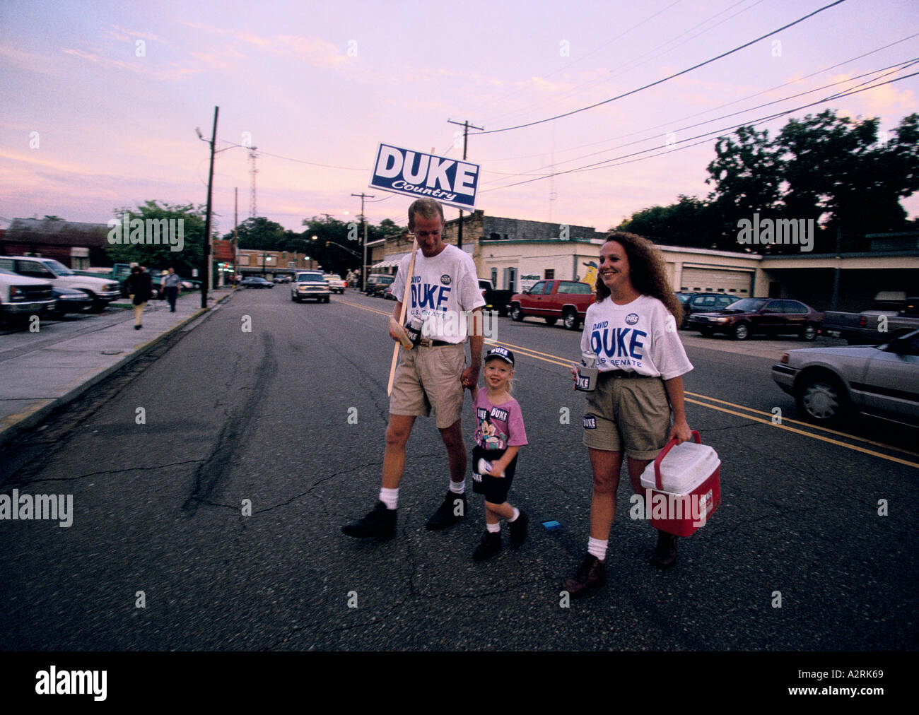 cajun culture louisiana campaigners on the street for senate elections of david dukes a white supremicist 1996 Stock Photo