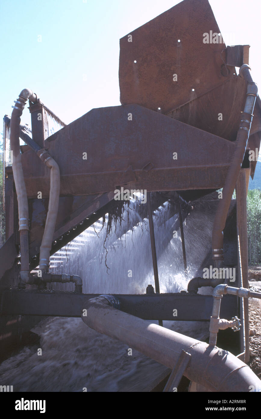 Placer Gold Mining Using A Sluice Box Near Watson Lake Yukon Territory Canada Small Scale Mining Operation Stock Photo Alamy