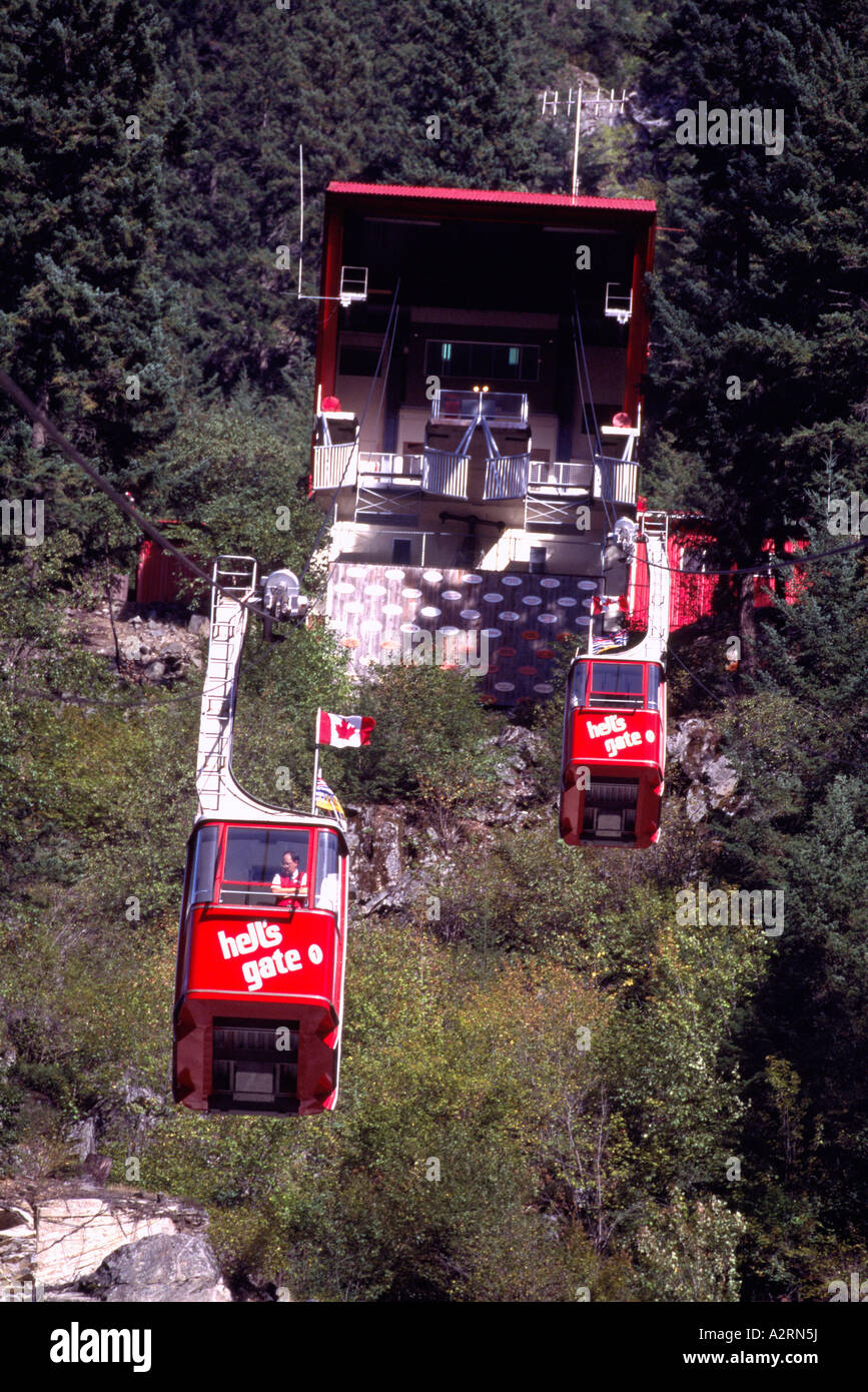 Hell's Gate Airtram / Cable Cars in the Fraser Canyon, BC, British Columbia, Canada Stock Photo