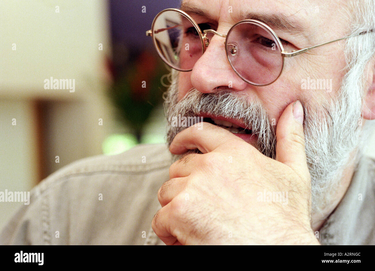 A portrait of Terry Pratchett, book author Stock Photo Alamy