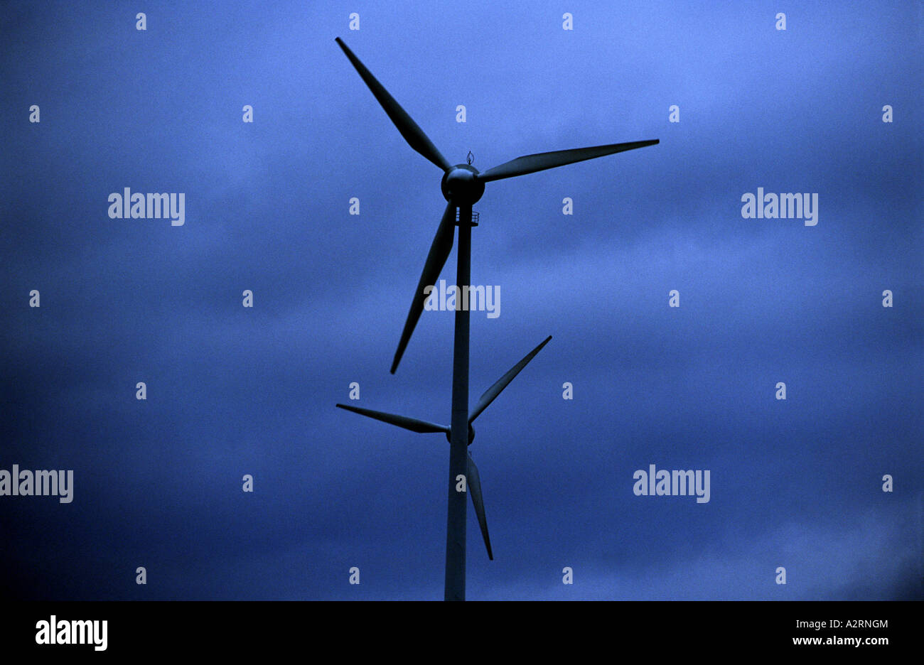 Wind turbines at Lichtenau-Asseln windpark, North Rhine Westphalia Germany, Europes largest inland windfarm Stock Photo