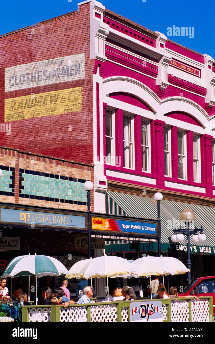Nelson, BC, British Columbia, Canada a Sidewalk Cafe and Heritage