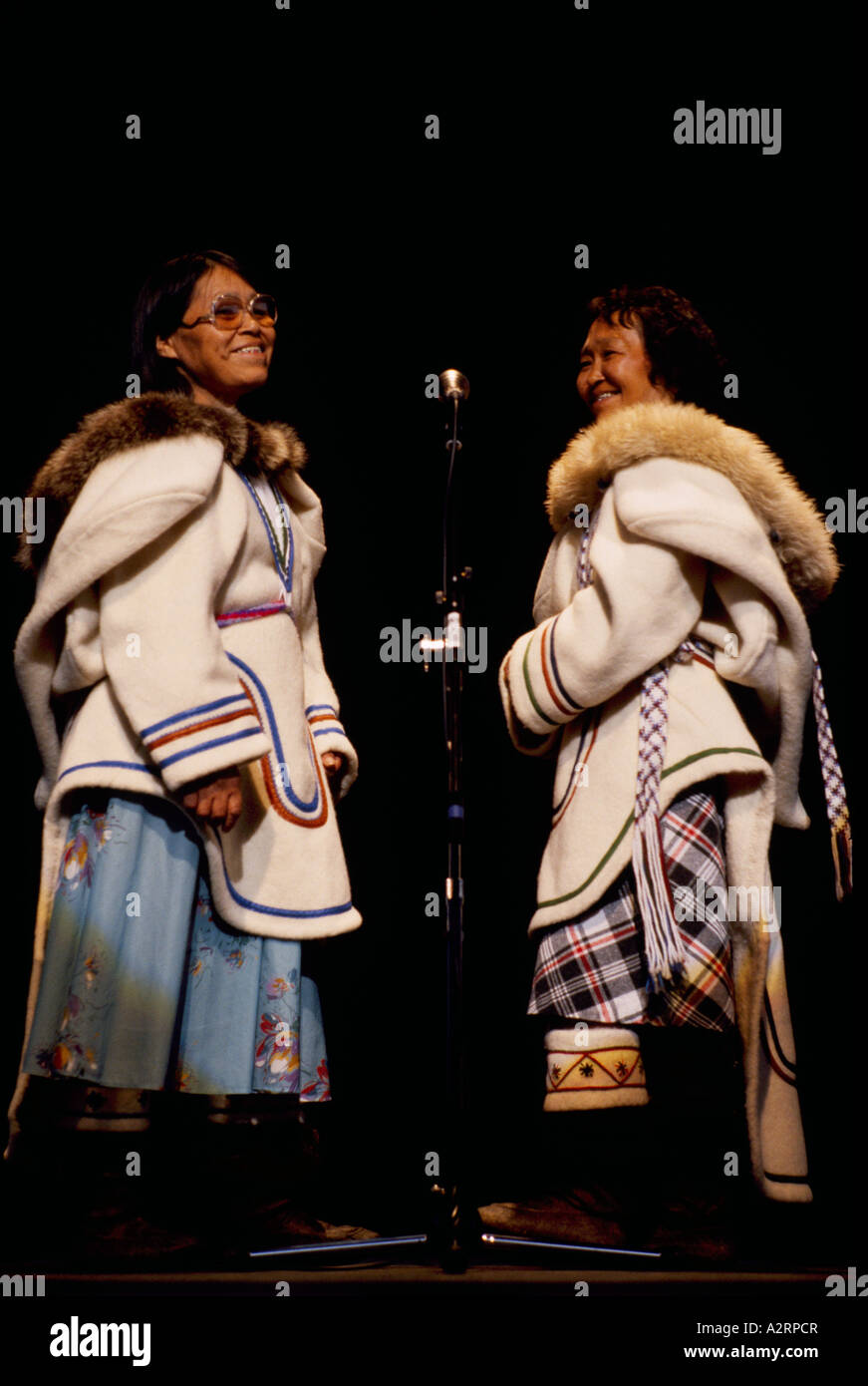 Two Female Eskimo Inuit Throat Singers from Arctic Canada performing on ...