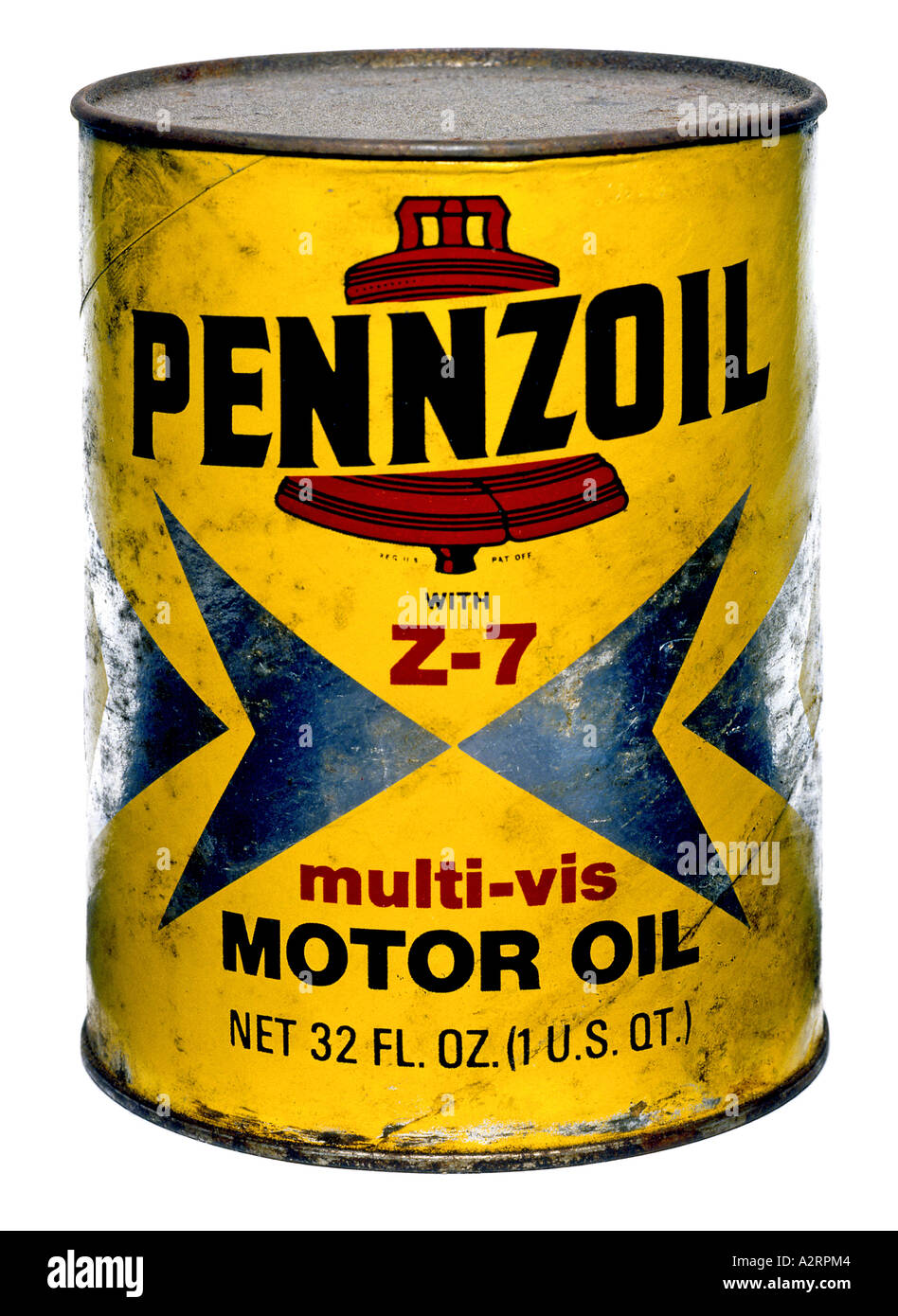 Yellow Pennzoil motor Oil Can. Picture by Patrick Steel www patricksteel co uk Stock Photo