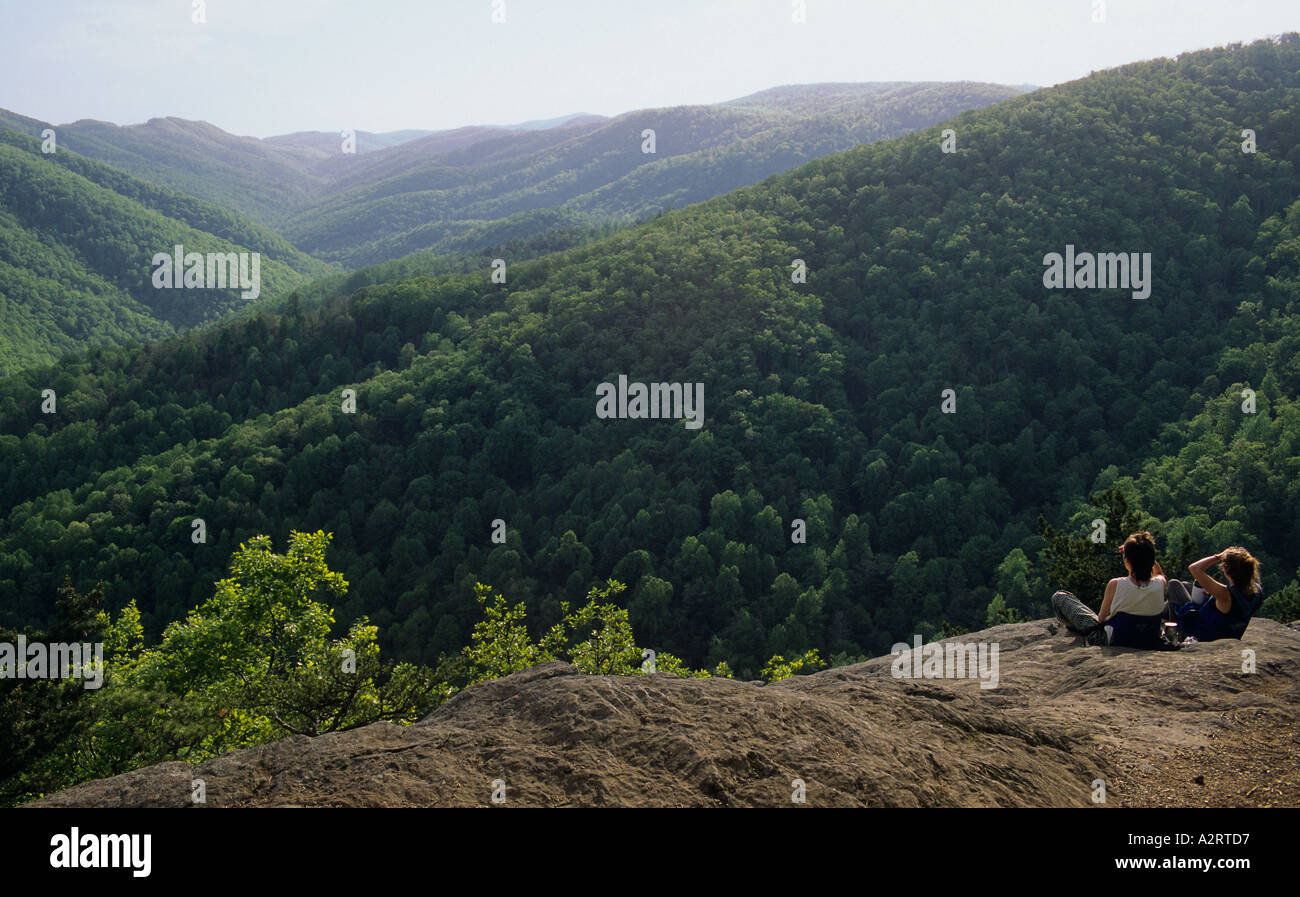 Virginia Blue Ridge Parkway Twenty Minute Cliff visitors take in late ...