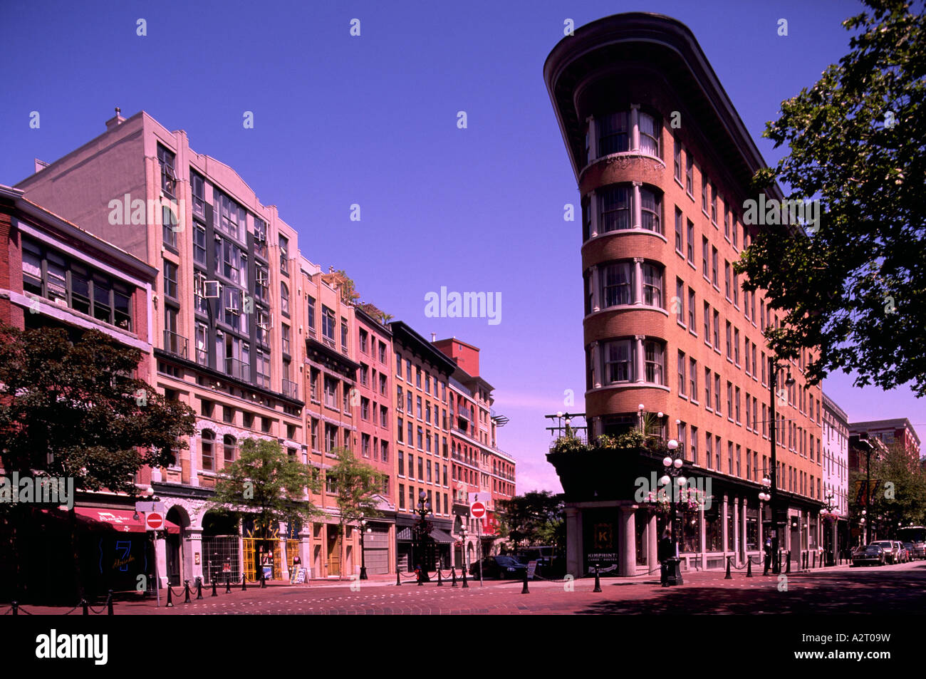 Hotel Europa and Restored Buildings at Maple Tree Square in Historic Gastown in Vancouver