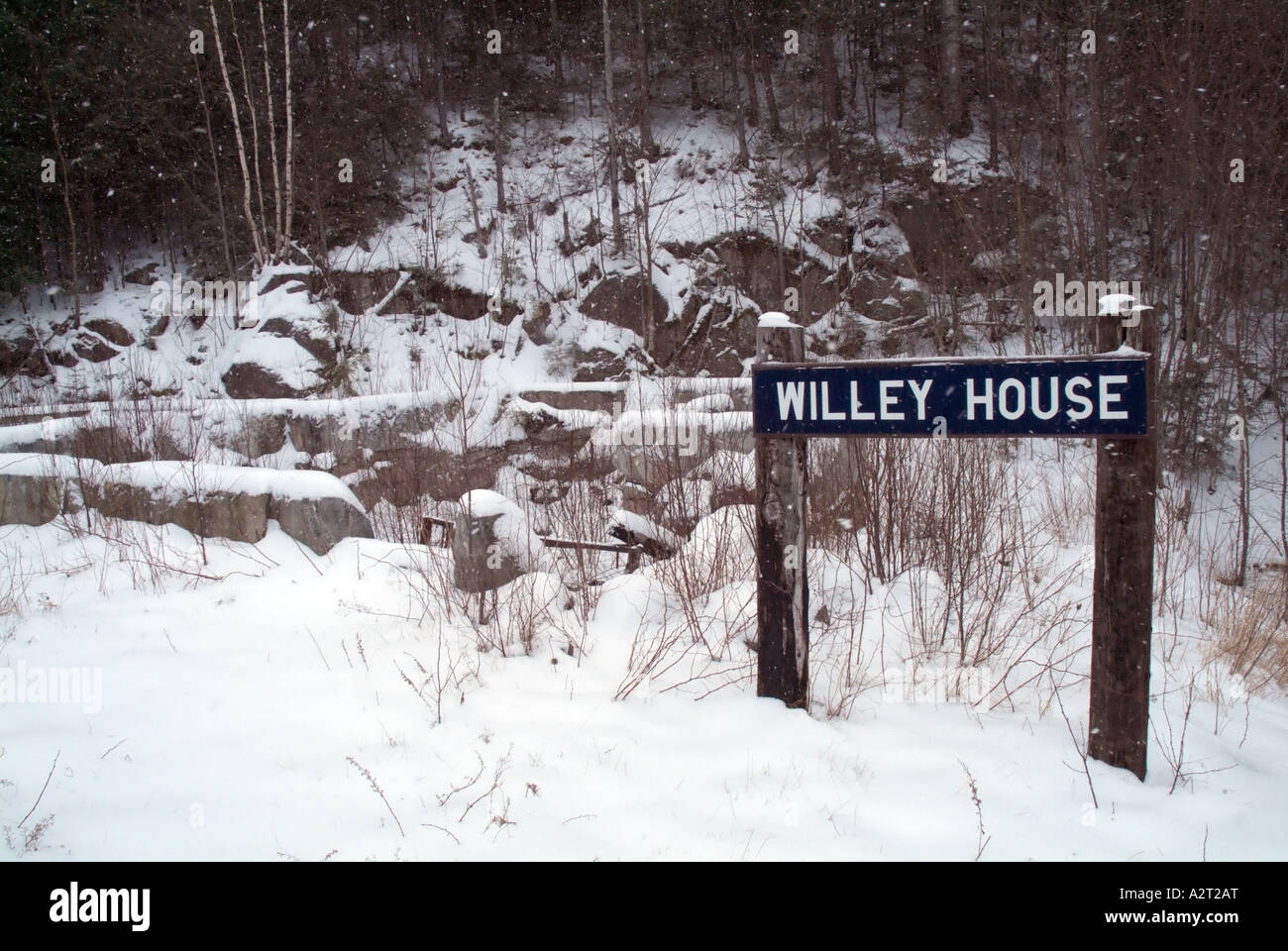 Willey House Station site, near the Appalachian Trail (Ethan Pond Trail