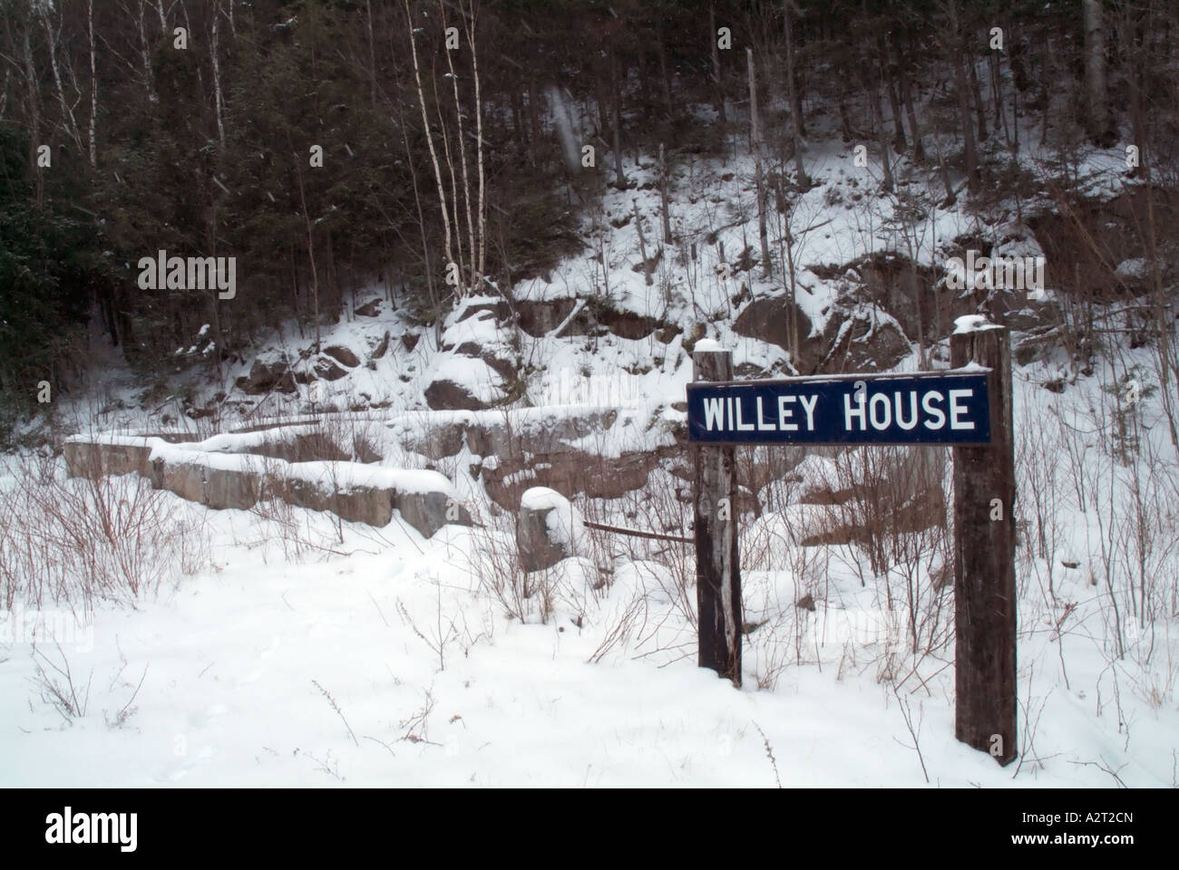 Willey House Station site, near the Appalachian Trail (Ethan Pond Trail