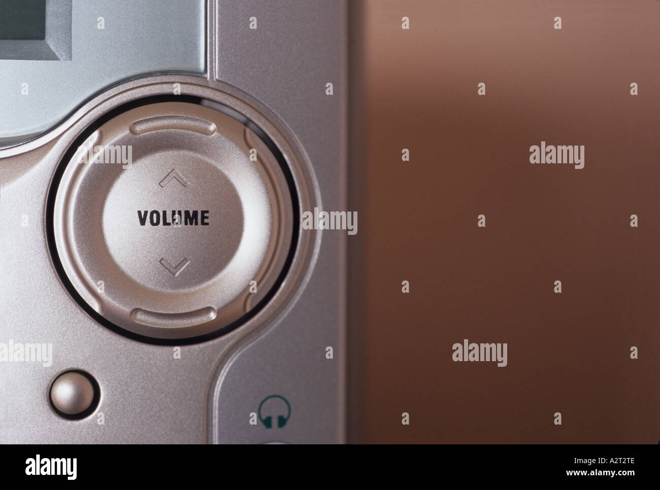 'Volume button on ^HiFi stereo 'cassette tape', radio, CD player'. Stock Photo