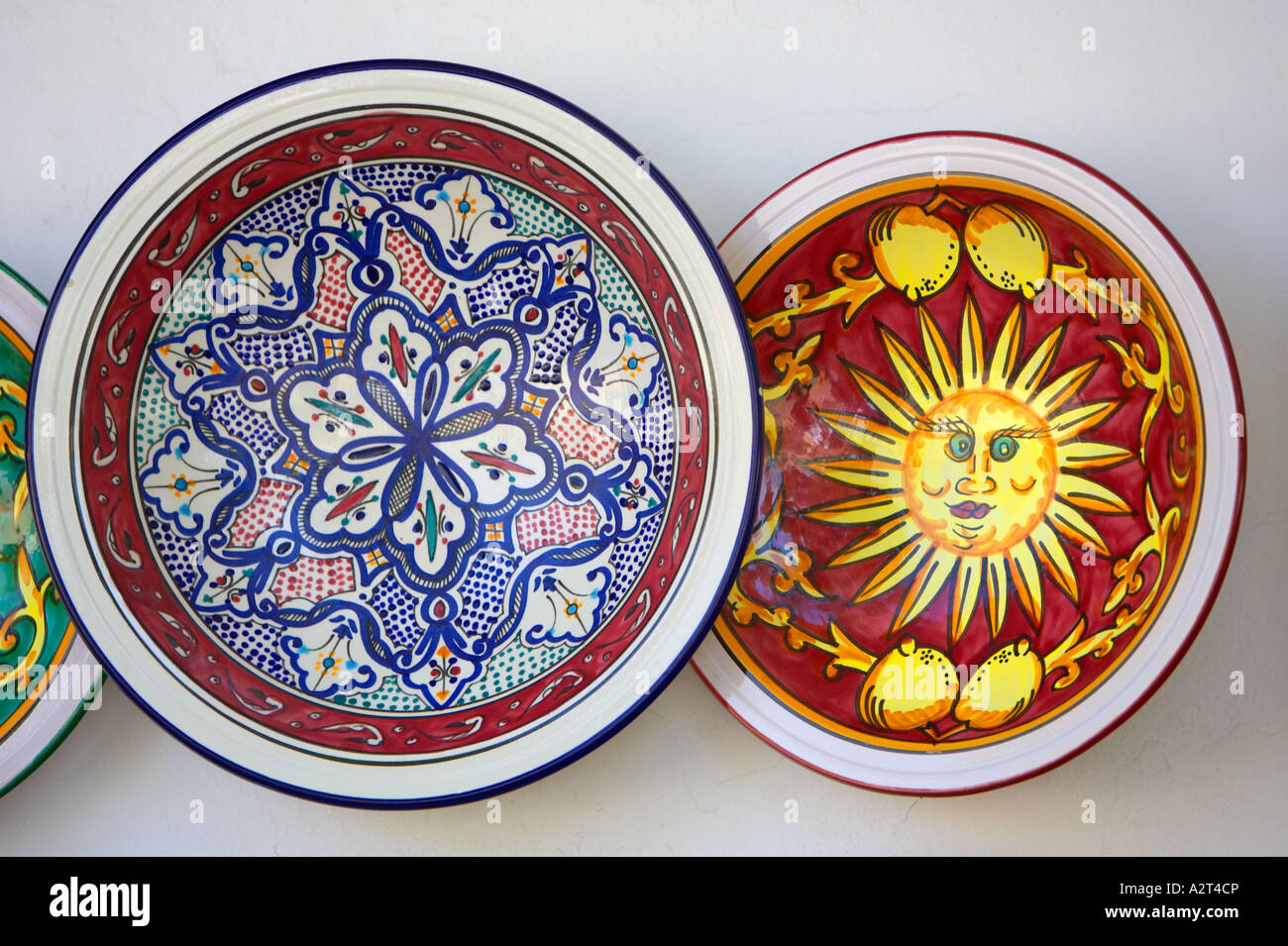Tunisia decorative plates bowl colourful Stock Photo