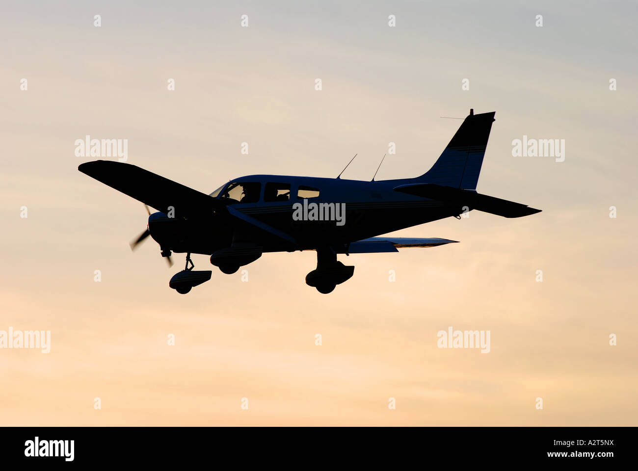 Piper PA 28 161 Warrior II aircraft landing at Wellesbourne Airfield