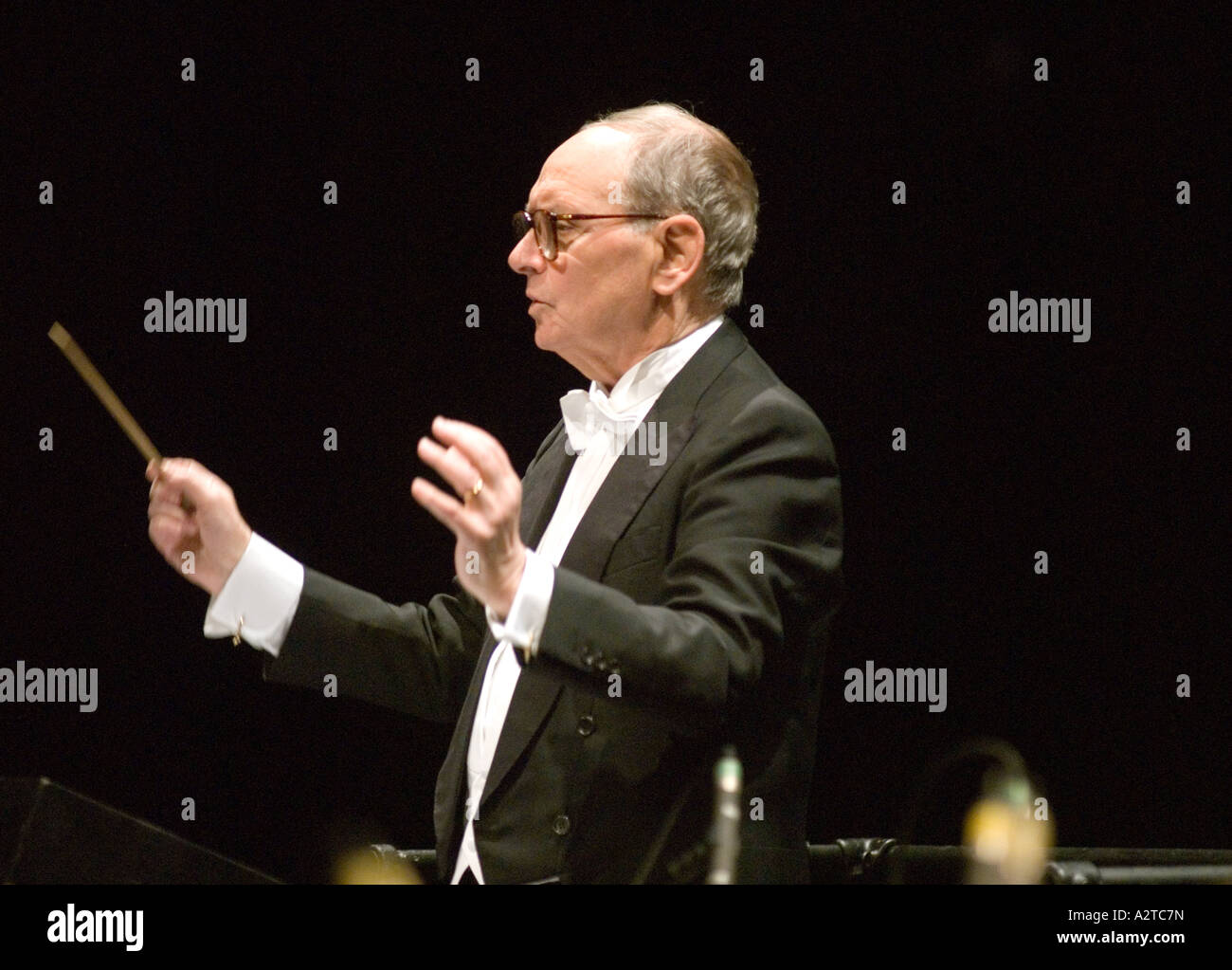 Italian film composer Ennio Morricone in concert, Hammersmith Apollo. London, December 2006. Stock Photo