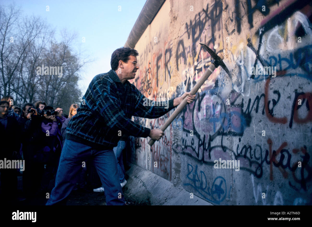 fall of berlin wall november 1989 Stock Photo