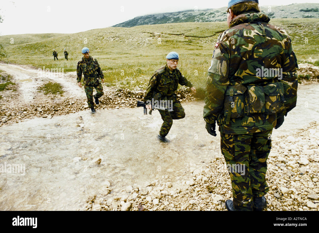 central bosnia june 1995 british soldiers during training Stock Photo