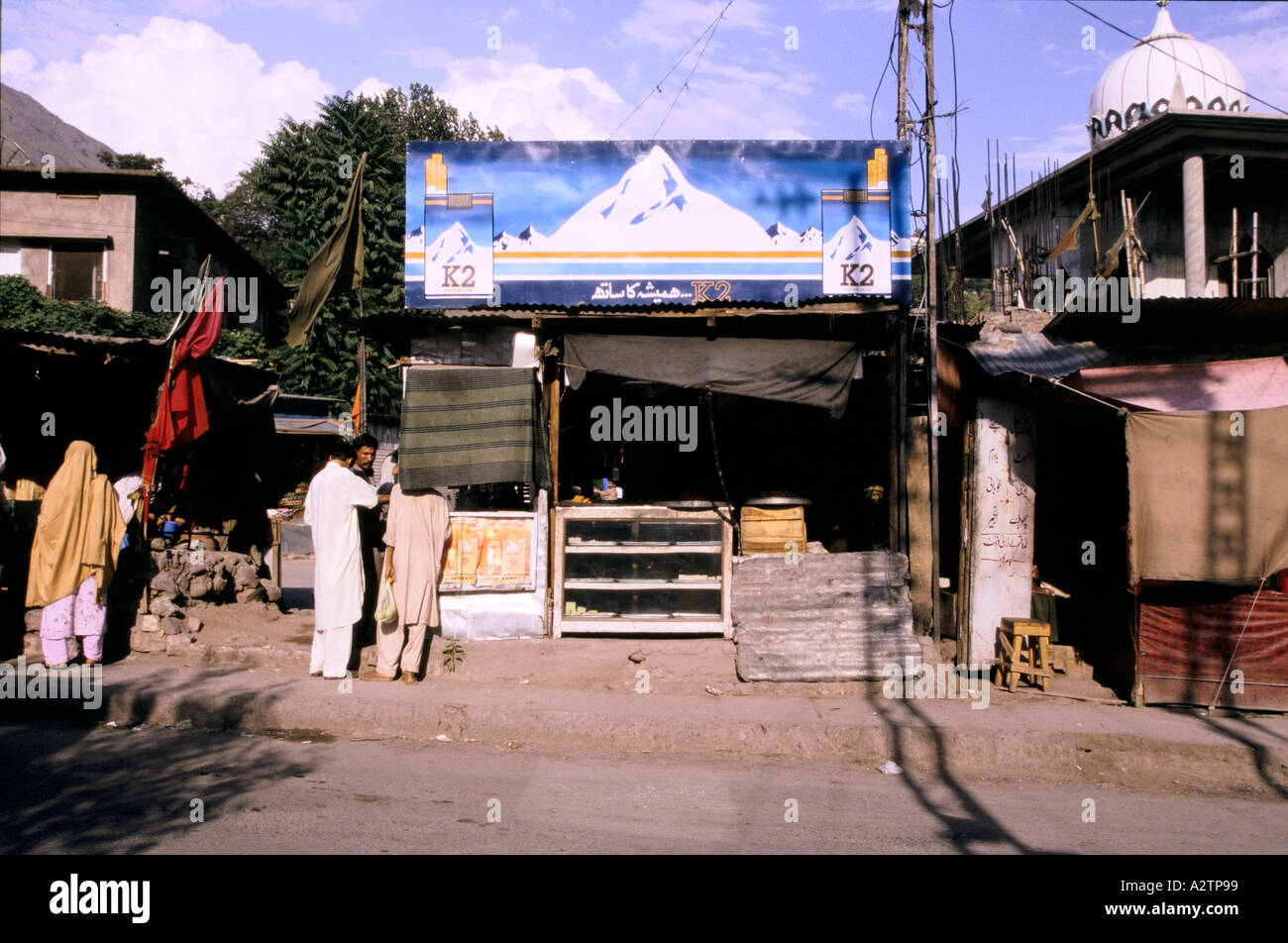 kashmir under conflict 1999 street in muzaffarabad 1999 Stock Photo