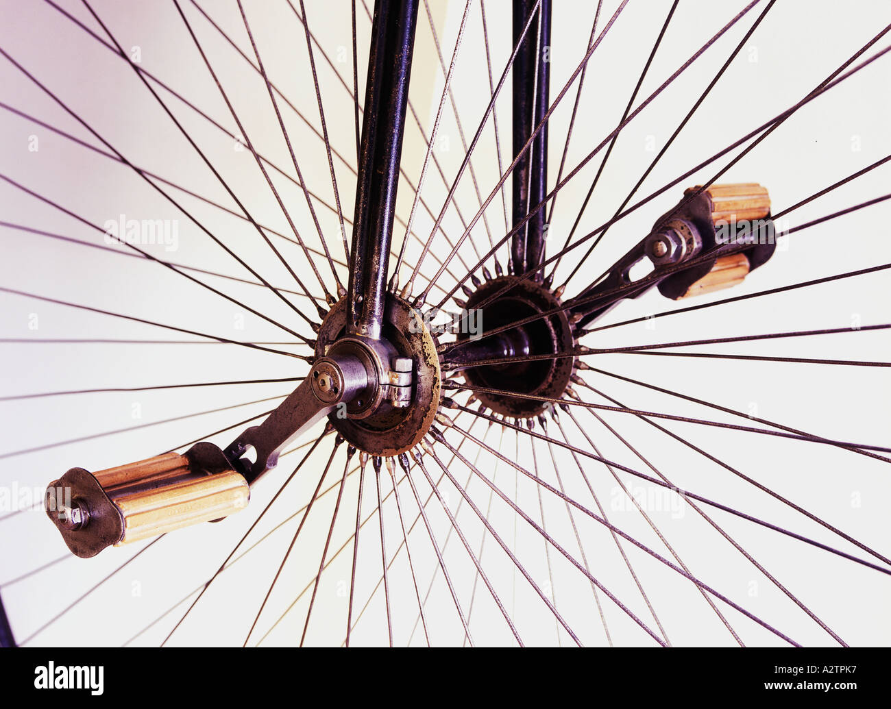old wheel for bicycle from the early 1920 Stock Photo