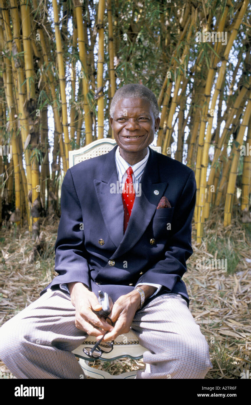 Professor Wamba di Wamba an academic who came out of exile to lead a Congo rebel group 1999 Stock Photo
