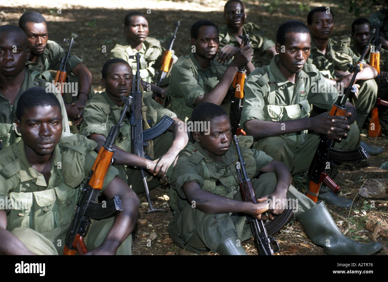 Congo. Ugandan arny soldiers 1999 Stock Photo