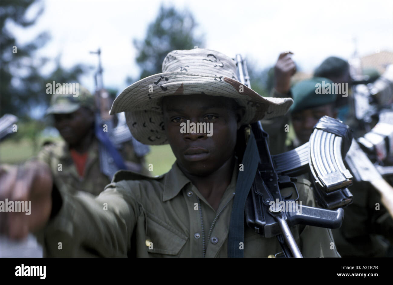 Congo 1999 Wamba di Wamba's rebel soldiers ,Goma 1999 Stock Photo