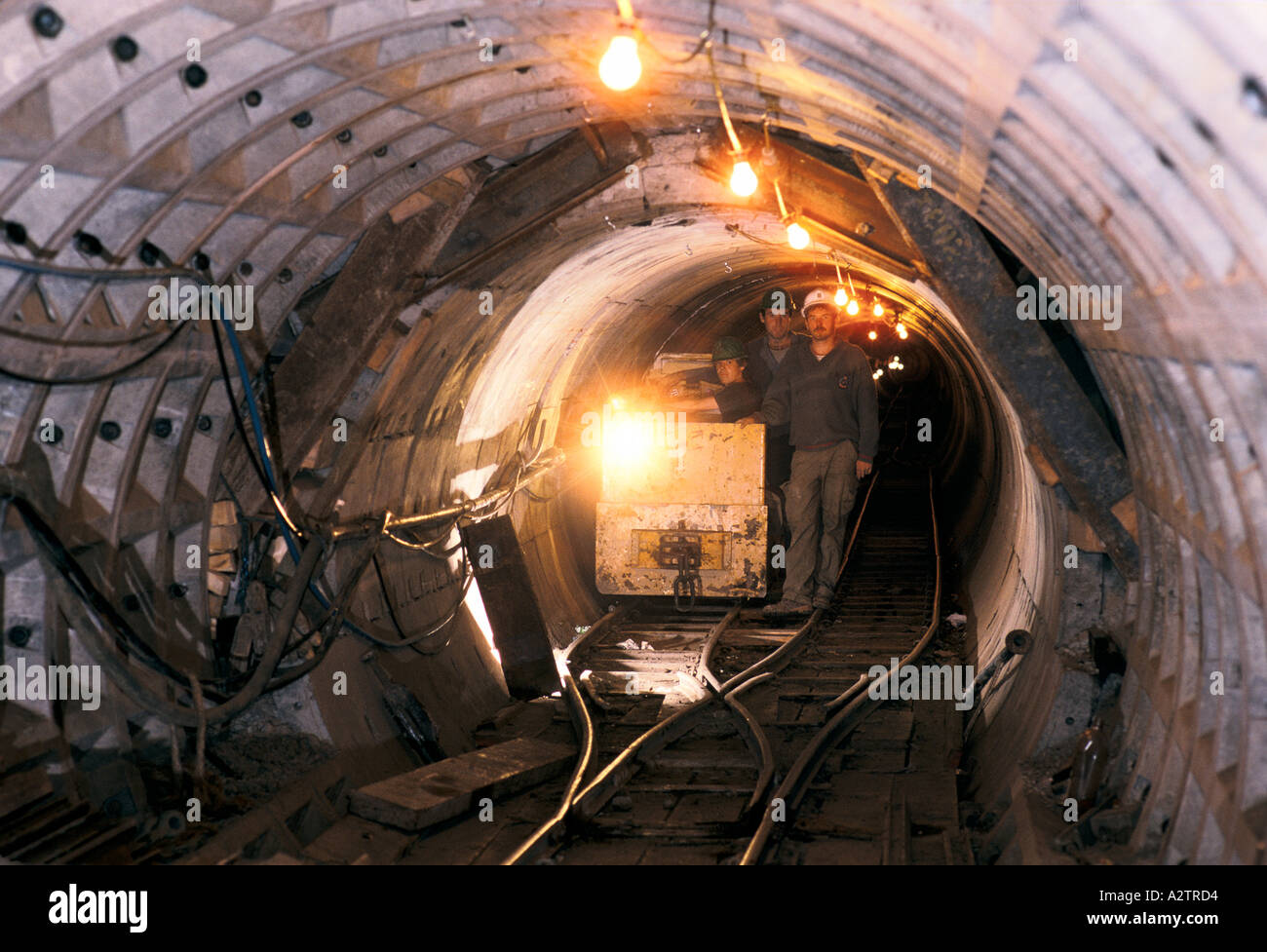 water filtration beds with old pump Stock Photo Alamy