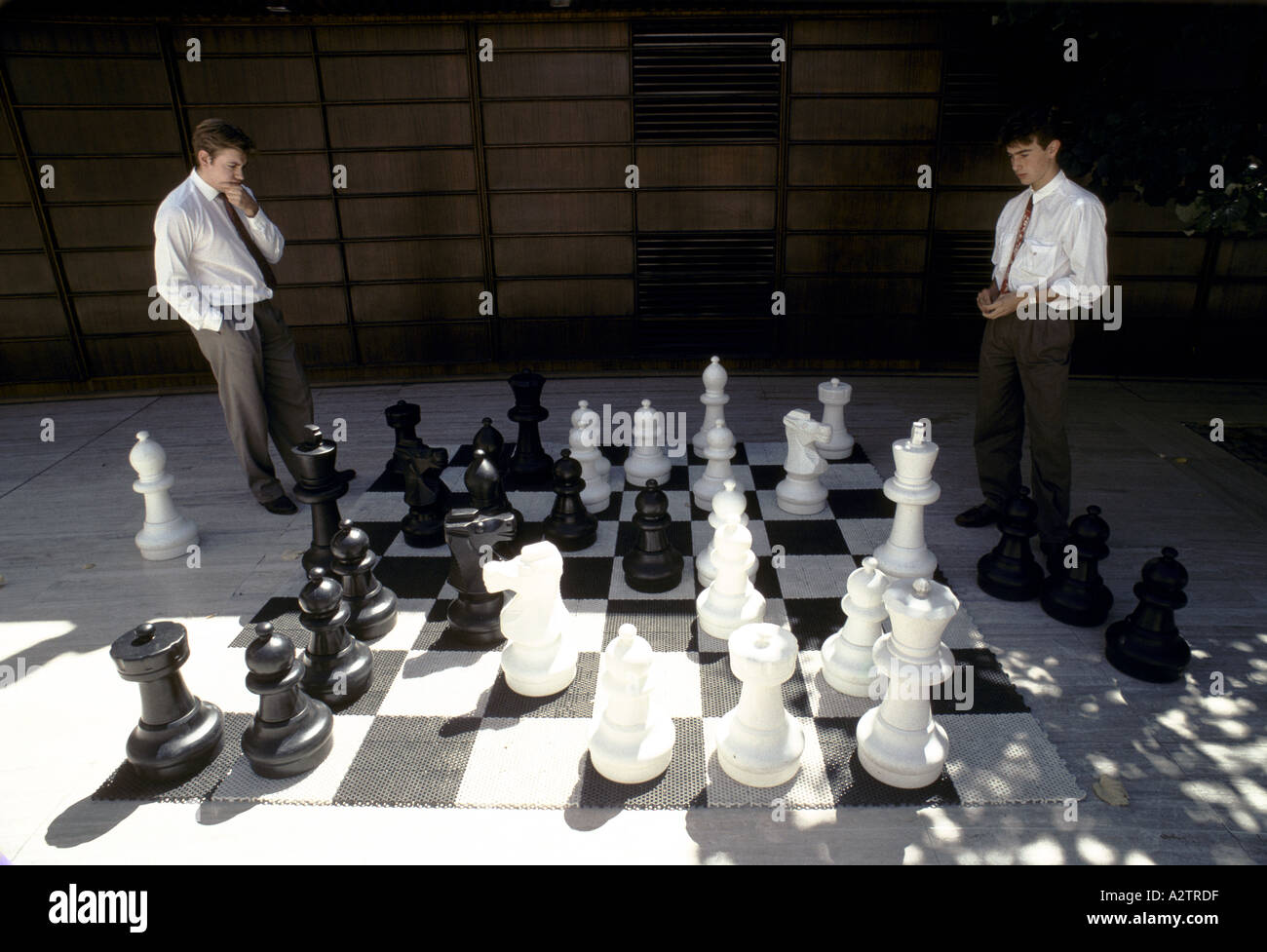 giant chess game broadgate 90 Stock Photo - Alamy