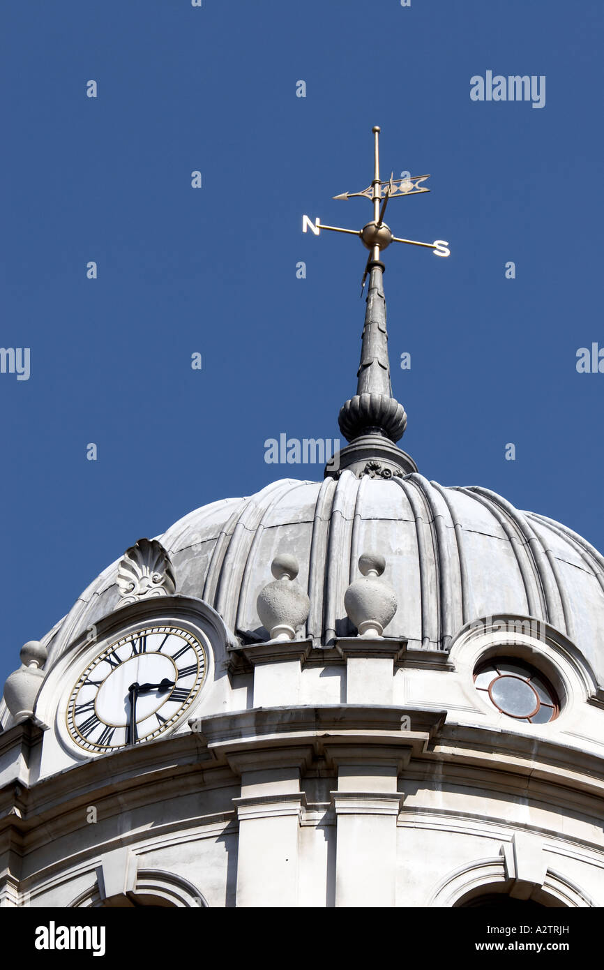 Weather vane and clock on The Bank of England City of London EC2