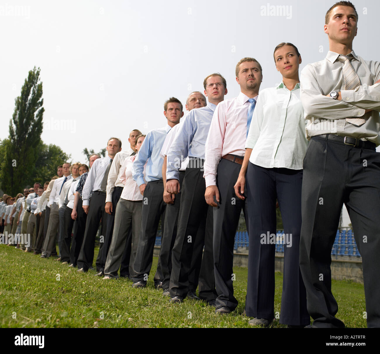 Businesspeople in a queue Stock Photo