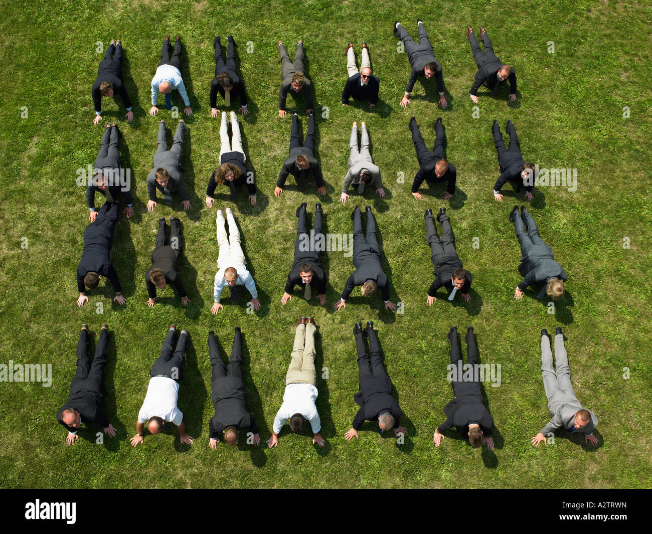 Businessmen exercising Stock Photo