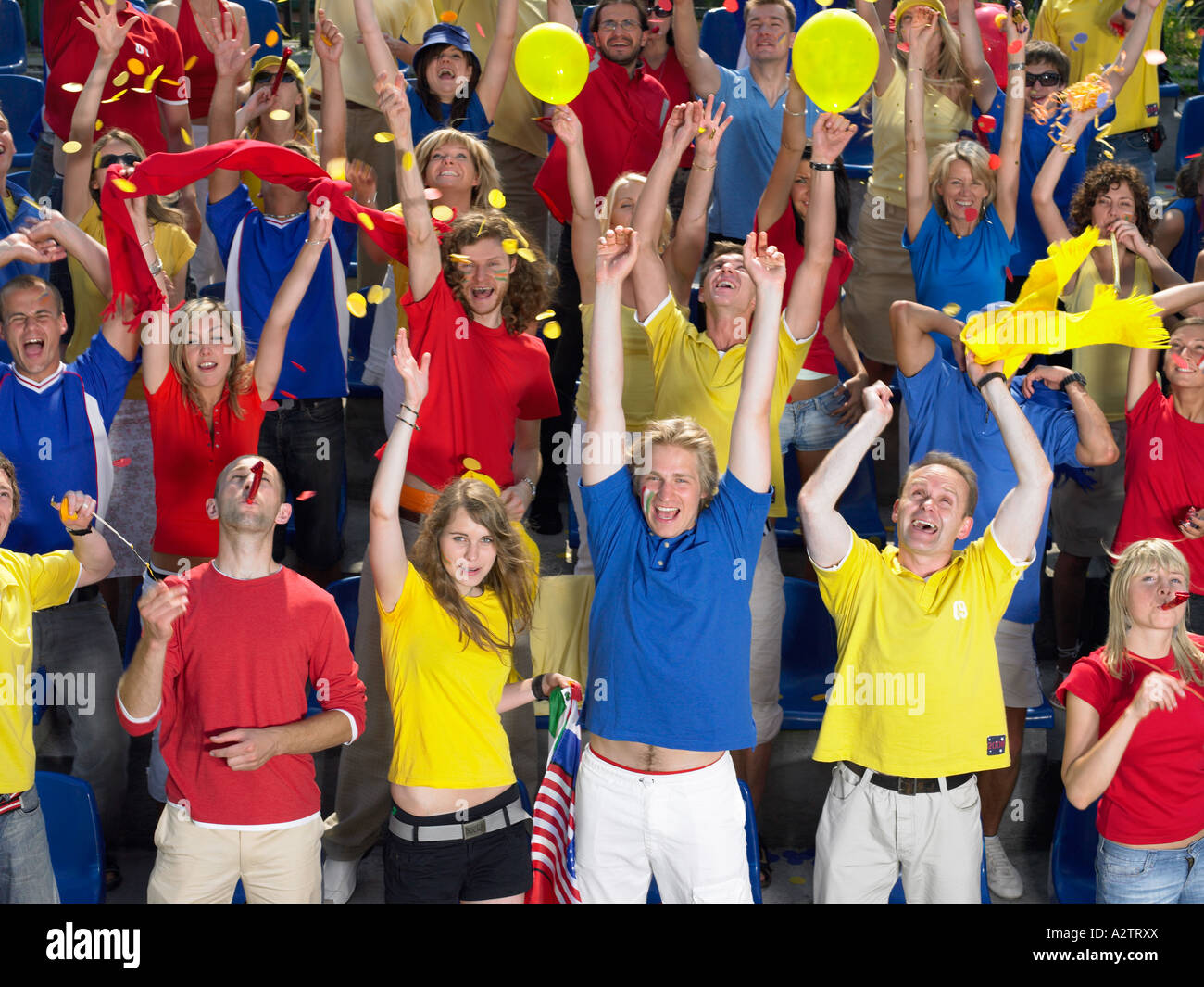 Crowd cheering Stock Photo