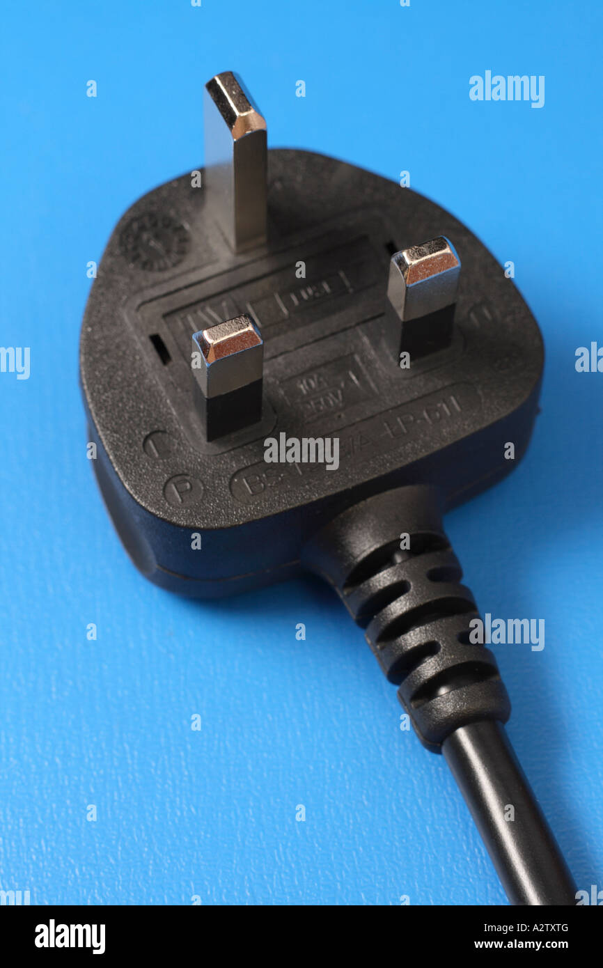three pin electric plug Stock Photo Alamy