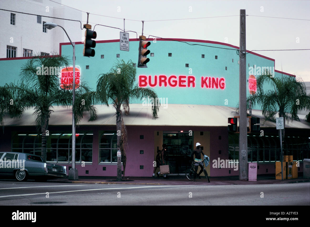 burger king in south beach miami usa 09 19 91 Stock Photo Alamy