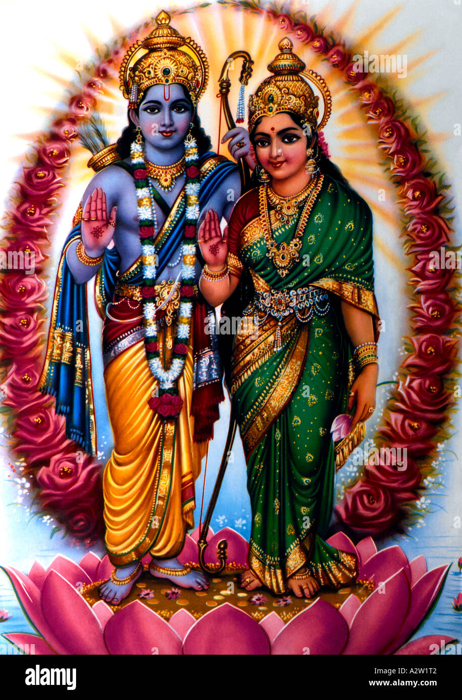 Rama and Sita Hindu Gods Stock Photo