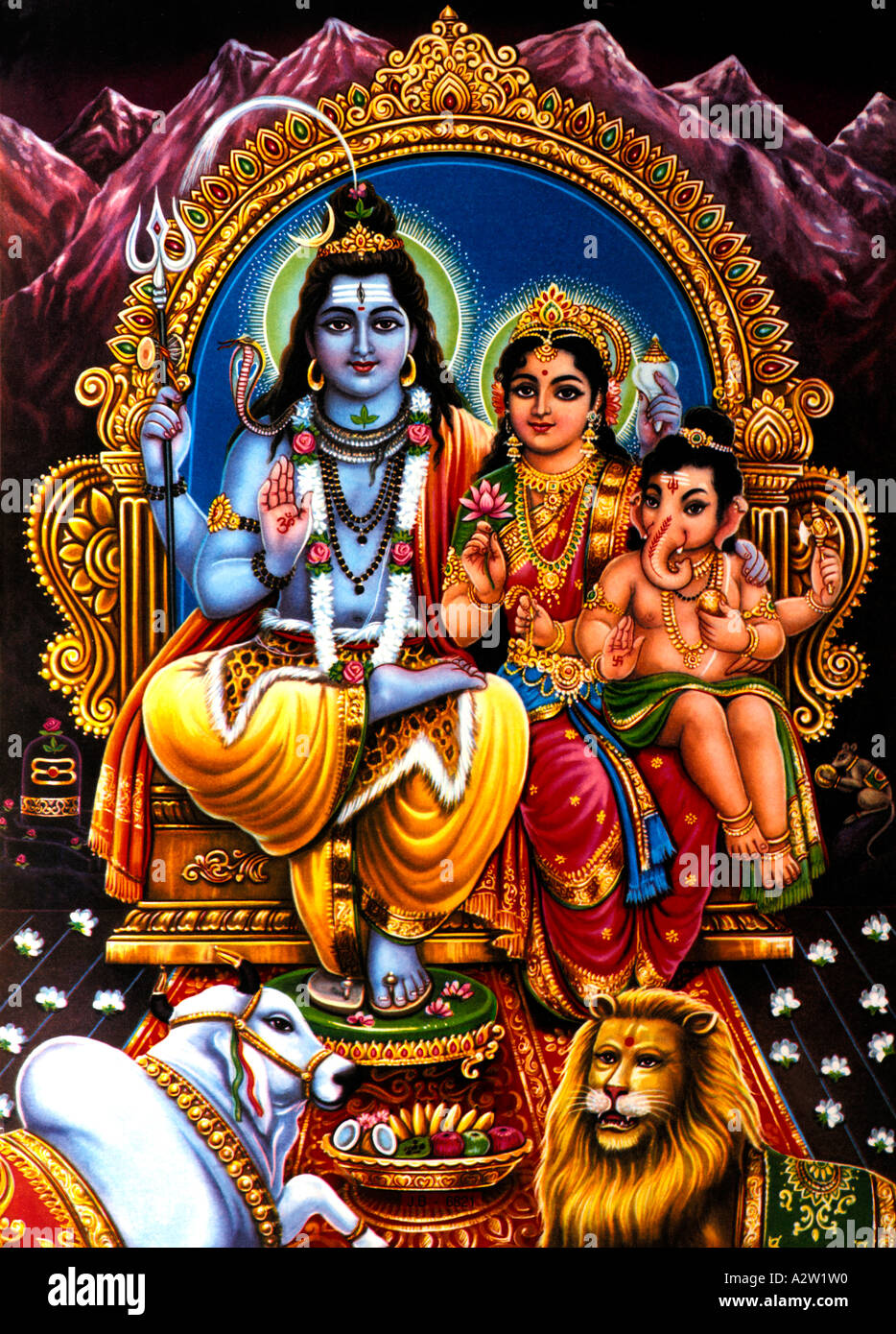 Shiva Family Hindu Gods Shiva Pavarti and Ganesh Stock Photo - Alamy