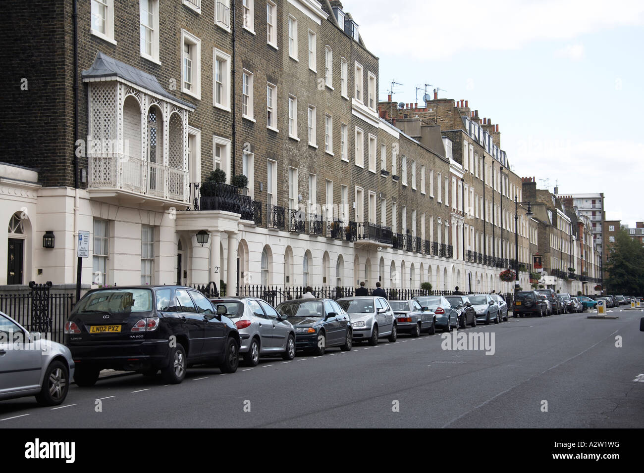 Victorian terraced houses and buildings of Eaton Terrace in Belgravia ...