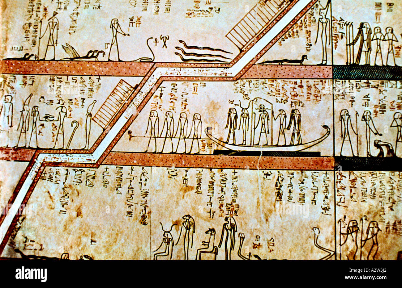 Egypt Paintings In The Tomb Of Thutmosis III Thebes Stock Photo