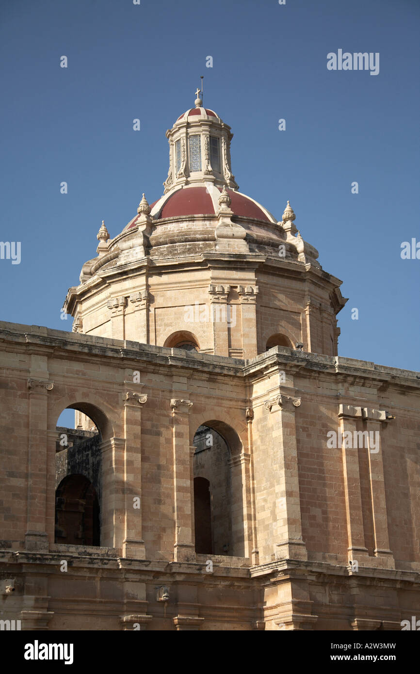 Dome of St Catherine s church in Zejtun town on Mediterranean island of Malta Europe EU Stock Photo