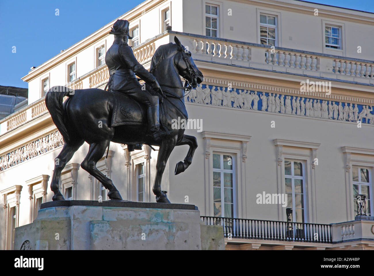 Monument to King Edward VII seventh Waterloo Place London England. Stock Photo